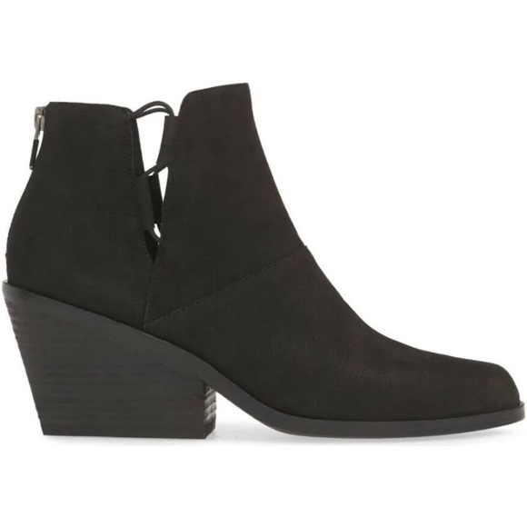 Eileen Fisher Tote Black Suede Leather Ankle Booties Size 7.5 - Picture 1 of 11